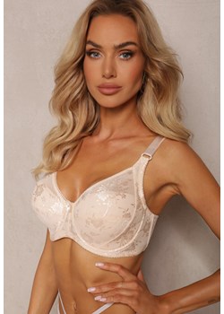 Jasnobeżowy Full Cup Biustonosz z Koronką Vikonie ze sklepu renee.pl w kategorii Biustonosze - zdjęcie 179910989
