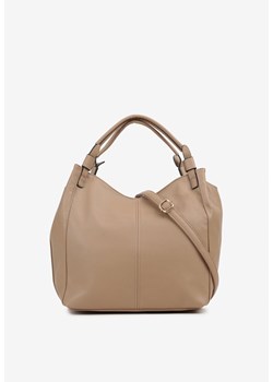Ciemnobeżowa Duża  Torebka na Ramię z Regulowanym Dodatkowym Paskiem Zemeriana ze sklepu renee.pl w kategorii Torby Shopper bag - zdjęcie 179937029