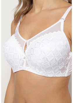 Biały Biustonosz o Kroju Full Cup Push-Up Zdobiony Geometrycznym Wzorem Zoliri ze sklepu renee.pl w kategorii Biustonosze - zdjęcie 179937408