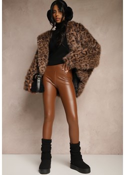 Brązowe Legginsy High Waist z Ociepleniem Faladi ze sklepu renee.pl w kategorii Spodnie damskie - zdjęcie 179939087