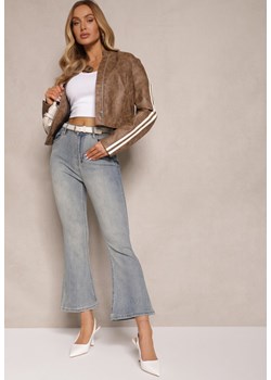 Niebieskie Jeansy z Bawełną High Waist o Kroju Dzwonów Tommea ze sklepu renee.pl w kategorii Jeansy damskie - zdjęcie 179947566