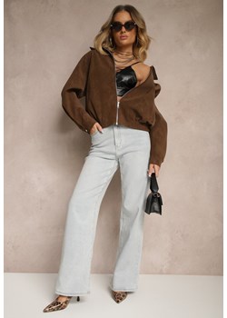 Jasnoniebieskie Jeansy High Waist z Szeroką Nogawką Sesmaris ze sklepu renee.pl w kategorii Jeansy damskie - zdjęcie 179951938