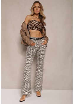 Panterkowe Panterkowe Jeansy Typu Dzwony z Bawełny High Waist Soparae ze sklepu renee.pl w kategorii Jeansy damskie - zdjęcie 179966839
