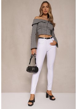 Białe Spodnie Typu Skinny z Bawełną High Waist Sepallia ze sklepu renee.pl w kategorii Spodnie damskie - zdjęcie 179967936