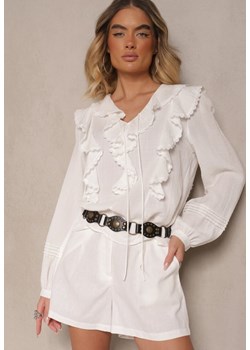 Białe Szorty z Bawełną High Waist w Klasycznym Stylu Sefore ze sklepu renee.pl w kategorii Szorty - zdjęcie 179968696