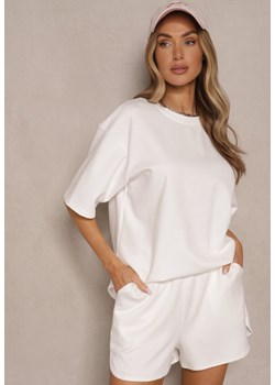 Biały Basicowy T-shirt z Bawełną Meronissea ze sklepu renee.pl w kategorii Bluzki damskie - zdjęcie 179968816