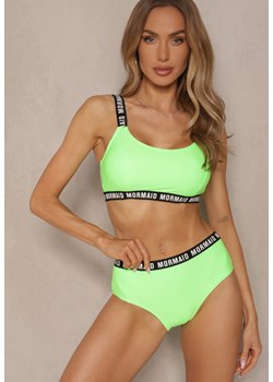 Jasnozielone Bikini Majtki Typu Figi i Sportowa Góra Ozdobione Napisami Nevoneira ze sklepu renee.pl w kategorii Stroje kąpielowe - zdjęcie 179969826