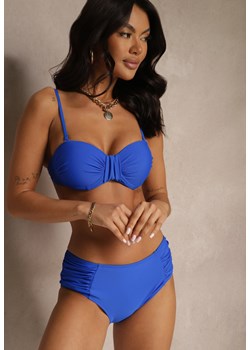 Niebieskie Bikini Figi i Usztywniany Biustonosz z Marszczeniem Vintelle ze sklepu renee.pl w kategorii Stroje kąpielowe - zdjęcie 179969947