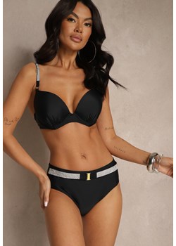 Czarne Bikini Majtki Figi i Biustonosz z Cyrkoniami Tenumela ze sklepu renee.pl w kategorii Stroje kąpielowe - zdjęcie 179970056