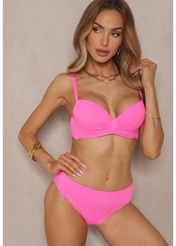 Fuksjowe Bikini Majtki Typu Figi Marszczony Biustonosz i Pareo Natovena ze sklepu renee.pl w kategorii Stroje kąpielowe - zdjęcie 179971839