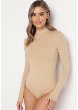 Beżowe Body z Półgolfem i Długimi Rękawami Gavaba ze sklepu born2be.pl w kategorii Body damskie - zdjęcie 180016986
