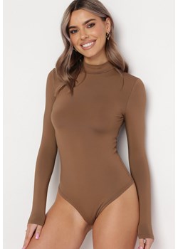 Brązowe Body z Półgolfem i Długimi Rękawami Gavaba ze sklepu born2be.pl w kategorii Body damskie - zdjęcie 180016989
