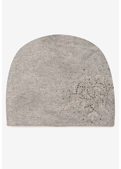 Szara Czapka Beanie z Kaszmirem w Cyrkonie Roccio ze sklepu born2be.pl w kategorii Czapki zimowe damskie - zdjęcie 180022839