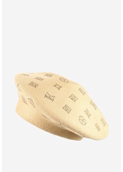 Ciemnobeżowa Czapka Beret w Cyrkonie Nanto ze sklepu born2be.pl w kategorii Berety damskie - zdjęcie 180022859