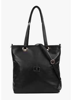 Czarna Torebka Shopperka z Metalicznymi Wstawkami Lanastiela ze sklepu born2be.pl w kategorii Torby Shopper bag - zdjęcie 180131005