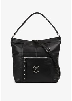 Czarna Torebka Ozdobiona Pikowaniem i Metaliczną Aplikacją Mrulla ze sklepu born2be.pl w kategorii Torby Shopper bag - zdjęcie 180131008