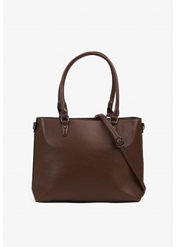 Brązowa  Torebka  Shopperka z Usztywnianym Dołem Amise ze sklepu born2be.pl w kategorii Torby Shopper bag - zdjęcie 180144136