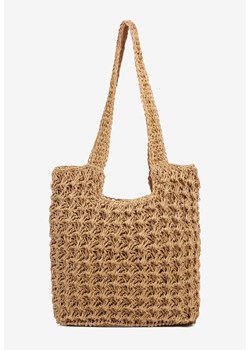 Ciemnobeżowa Torebka Plażowa Typu Shopper w Stylu Boho Galira ze sklepu born2be.pl w kategorii Torby letnie - zdjęcie 180158545