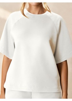 Sinsay - Bluza z krótkim rękawem soft touch - biały ze sklepu Sinsay w kategorii Bluzy damskie - zdjęcie 180171459