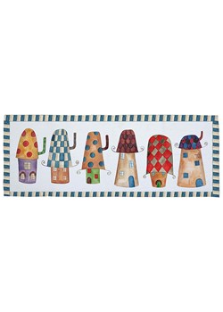 The Wild Hug Dywan &quot;Houses&quot; w kolorze jasnoszarym ze wzorem - 135 x 55 cm ze sklepu Limango Polska w kategorii Tekstylia dziecięce - zdjęcie 180173107