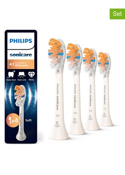 PHILIPS sonicare Wymienne końcówki (4 szt.) &quot;Premium All-in-One&quot; w kolorze białym ze sklepu Limango Polska w kategorii Szczoteczki do zębów - zdjęcie 180173277
