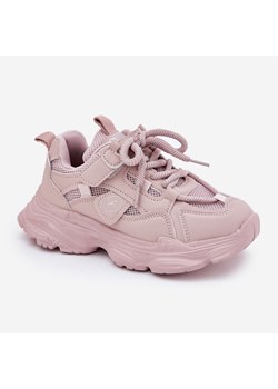 Boto Sneakersy Dziecięce Na Platformie Różowe Hanomess ze sklepu ButyModne.pl w kategorii Buty sportowe dziecięce - zdjęcie 180176336