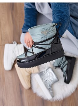 Royalfashion Wsuwane botki a'la śniegowce damskie w kolorze niebieskim Vevnose ze sklepu royalfashion.pl w kategorii Śniegowce damskie - zdjęcie 180197555