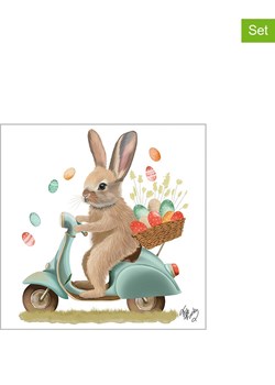 ppd Serwetki (40 szt.) &quot;Bunny Dash&quot; w kolorze biało-jasnobrązowym ze sklepu Limango Polska w kategorii Akcesoria kuchenne - zdjęcie 180210369