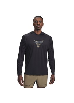 Męska bluza treningowa z kapturem Under Armour Project Rock Isochill HD - czarna ze sklepu Sportstylestory.com w kategorii Bluzy męskie - zdjęcie 180211479