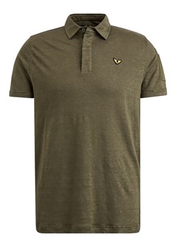 PME Legend Lniana koszulka polo w kolorze khaki ze sklepu Limango Polska w kategorii T-shirty męskie - zdjęcie 180223577