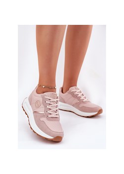 Sneakersy Damskie Na Platformie Big Star RR274489 Hi-Poly System Różowe ze sklepu ButyModne.pl w kategorii Buty sportowe damskie - zdjęcie 180226549