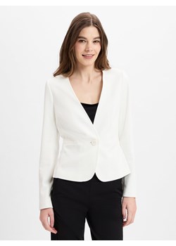 zero Krótka marynarka damska Kobiety Materiał dresowy biały jednolity ze sklepu vangraaf w kategorii Marynarki damskie - zdjęcie 180227137