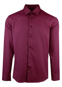 Elegancka, Męska Koszula, Taliowany Krój - Victorio - Bordowa KSDWVCTO782SL ze sklepu JegoSzafa.pl w kategorii Koszule męskie - zdjęcie 180231909