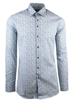 Elegancka, Męska Koszula, Taliowany Krój - Victorio - Niebieski, Regularny Wzór KSDWVCTO710SL ze sklepu JegoSzafa.pl w kategorii Koszule męskie - zdjęcie 180231927
