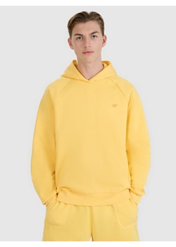 Bluza dresowa nierozpinana z kapturem uniseks 4F 4FWSS25TSWSU1547 - żółta ze sklepu Sportstylestory.com w kategorii Bluzy damskie - zdjęcie 180232266