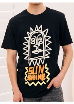 Sinsay - Koszulka z nadrukiem - czarny ze sklepu Sinsay w kategorii T-shirty męskie - zdjęcie 180237007