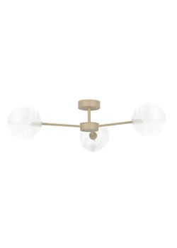 Sufitowa lampa z trzema kloszami transparentno-beżowa P6-W98 ze sklepu Edinos.pl w kategorii Lampy sufitowe - zdjęcie 180247356