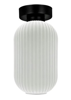Lampa sufitowa ze szklanym ryflowanym kloszem biała C5-P25 ze sklepu Edinos.pl w kategorii Lampy sufitowe - zdjęcie 180247589