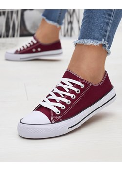 Royalfashion Bordowe damskie klasyczne sznurowane trampki Ogisa ze sklepu royalfashion.pl w kategorii Trampki damskie - zdjęcie 180248635
