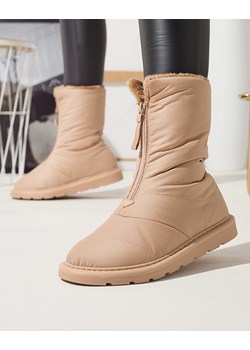 Jasnobrązowe damskie buty a'la śniegowce Tirigga- Obuwie ze sklepu royalfashion.pl w kategorii Śniegowce damskie - zdjęcie 180254326