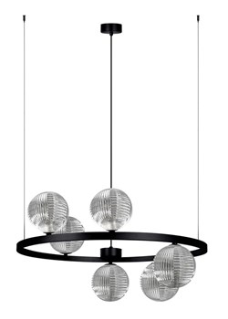 Grafitowa lampa okrąg ze szklanymi kloszami - J005-Rusto ze sklepu Edinos.pl w kategorii Lampy wiszące - zdjęcie 180255186