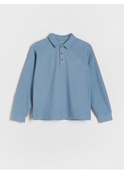 Reserved - Longsleeve polo oversize - niebieski ze sklepu Reserved w kategorii T-shirty chłopięce - zdjęcie 180259478