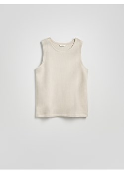 Reserved - Strukturalny top - beżowy - id: 711EF-08X - marki Reserved - 180262349 Reserved - Strukturalny top - beżowy ze sklepu Reserved w kategorii T-shirty męskie - zdjęcie 180262349
