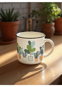 Sinsay - Porcelanowy kubek ze wzorem - błękitny ze sklepu Sinsay w kategorii Kubki - zdjęcie 180265315