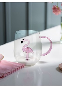 Sinsay - Szklany kubek z flamingiem 3d - różowy ze sklepu Sinsay w kategorii Kubki - zdjęcie 180265319
