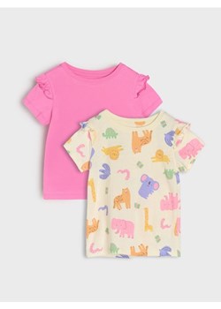 Sinsay - Koszulki 2 pack - kremowy ze sklepu Sinsay w kategorii Bluzki dziewczęce - zdjęcie 180267258