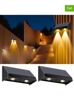 lumisky Lampy solarne LED (4 szt.) w kolorze czarnym - 11,4 x 6 x 5,4 cm ze sklepu Limango Polska w kategorii Oświetlenie ogrodowe - zdjęcie 180267765