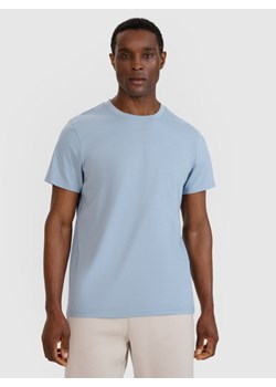 Męski t-shirt basic 4F 4FWSS25TTSHM2074 - niebieski ze sklepu Sportstylestory.com w kategorii T-shirty męskie - zdjęcie 180275389