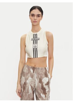 adidas Top Adibreak JD0103 Écru Slim Fit ze sklepu MODIVO w kategorii Bluzki damskie - zdjęcie 180280447