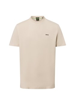 BOSS Green Koszulka męska - Tee Mężczyźni Bawełna beżowy jednolity ze sklepu vangraaf w kategorii T-shirty męskie - zdjęcie 180280935